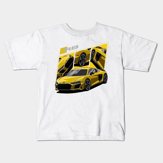 R8 v10 plus German Supercar Kids T-Shirt by T-JD